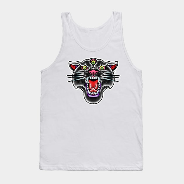 three eyed black panther head Tank Top by weilertsen